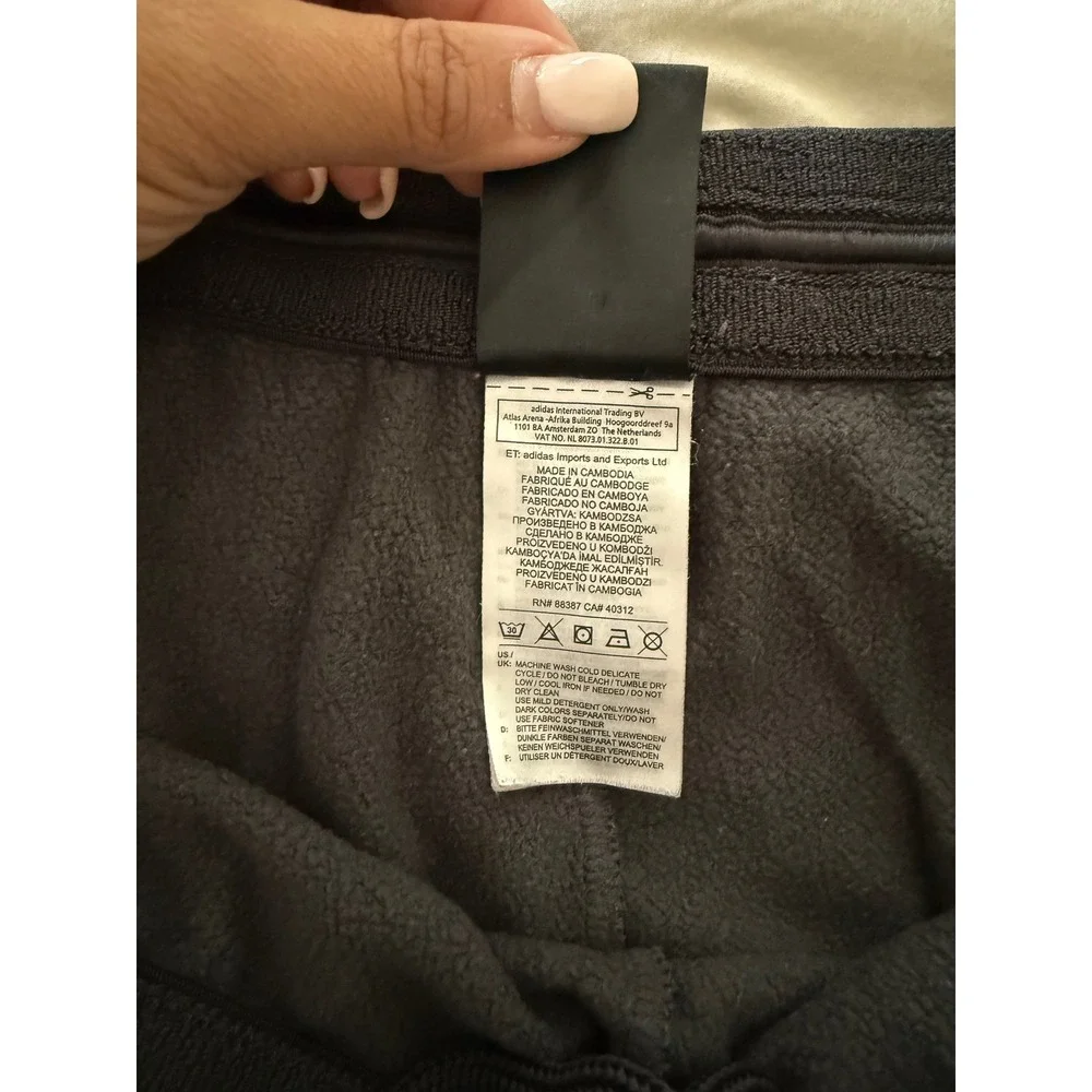 Adidas Essentials 3 Stripe Fleece Jogger Sweatpants Gray Mens XL Athletic
